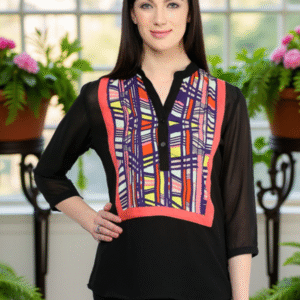 Women Black Printed Top