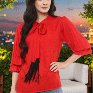 Women Red Solid Top
