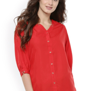 Women Red Solid Top