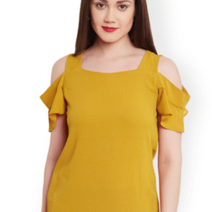 Mustard Yellow Cold Shoulder Top