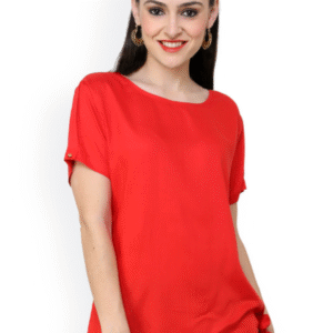 Women Red Solid Regular Top