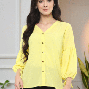 Women Yellow Solid Top